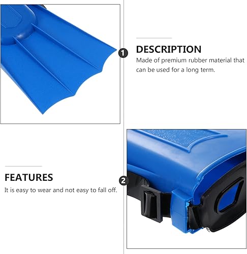 Miniatura 5 de PRETYZOOM Raquetas de natación para mujer, 1 par de aletas de natación de goma de estilo corto, ideales para entrenamiento de esnórquel y buceo