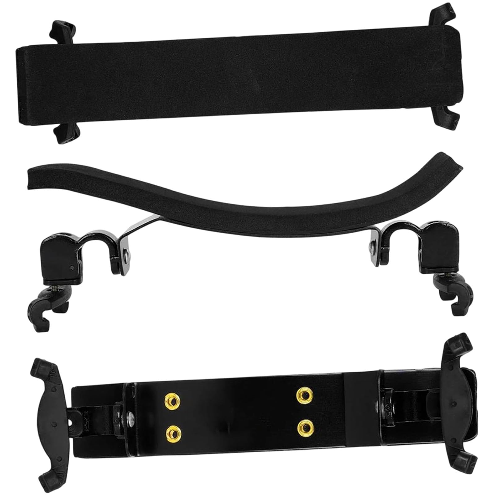 Apoyo Para El Hombro Del Violín Almohadilla de apoyo para hombro de violín de madera ajustable (aleación de aluminio) Garras de plástico | Acolchado suave. Alivia la presión en los hombros y mejora la comodidad al jugar.(Black)