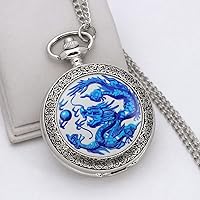 Vista 5 de VIGOROSO Cuarzo Hermoso Peony Bird Esmalte Pintura Steampunk Relojes de bolsillo de plata en caja