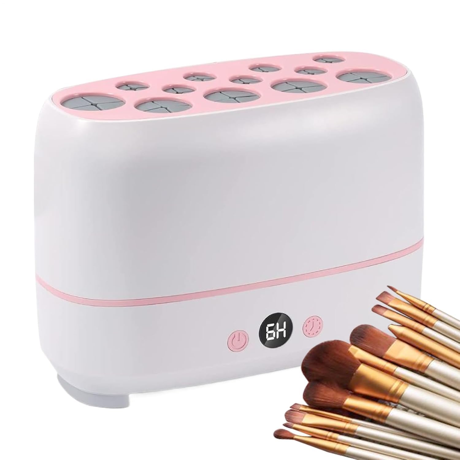 Séchoir électrique pour pinceaux de maquillage, pour 12 pinceaux, séchage rapide avec minuterie 4h/6h/8h/10h, support de pinceaux de maquillage portable pour les amateurs de beauté