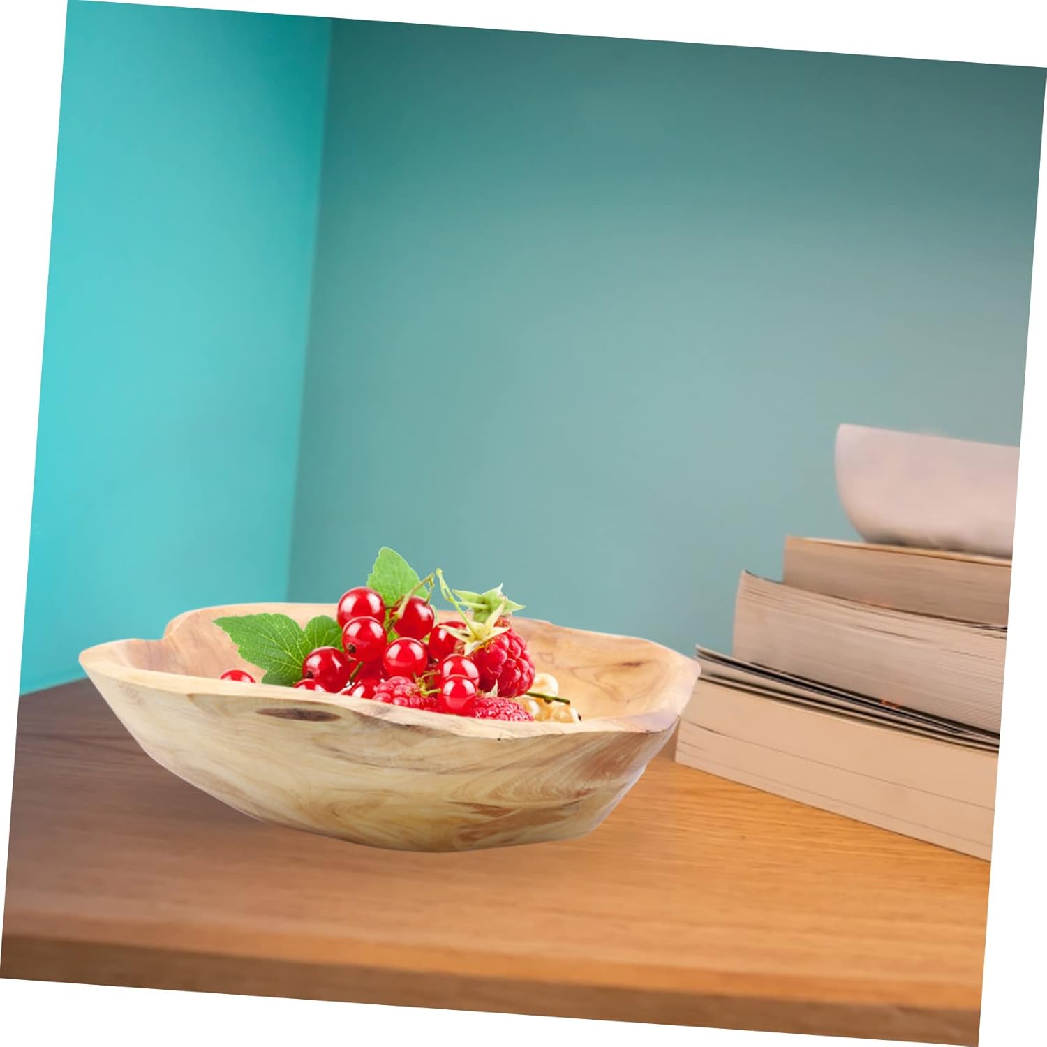 Zerodeko Solid Wood Fruit Plate Large Bowls for Fruit Basket Serving Tray Storage Tray for Snack