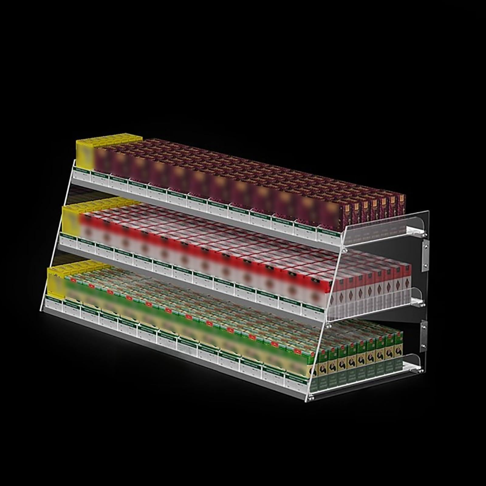 Genérico Vitrina expositora de acrílico para Cigarrillos - Estantería Trapezoidal Transparente para Cajas de cerillas y Cigarrillos, Organizador de mostrador (80x29x30 cm)