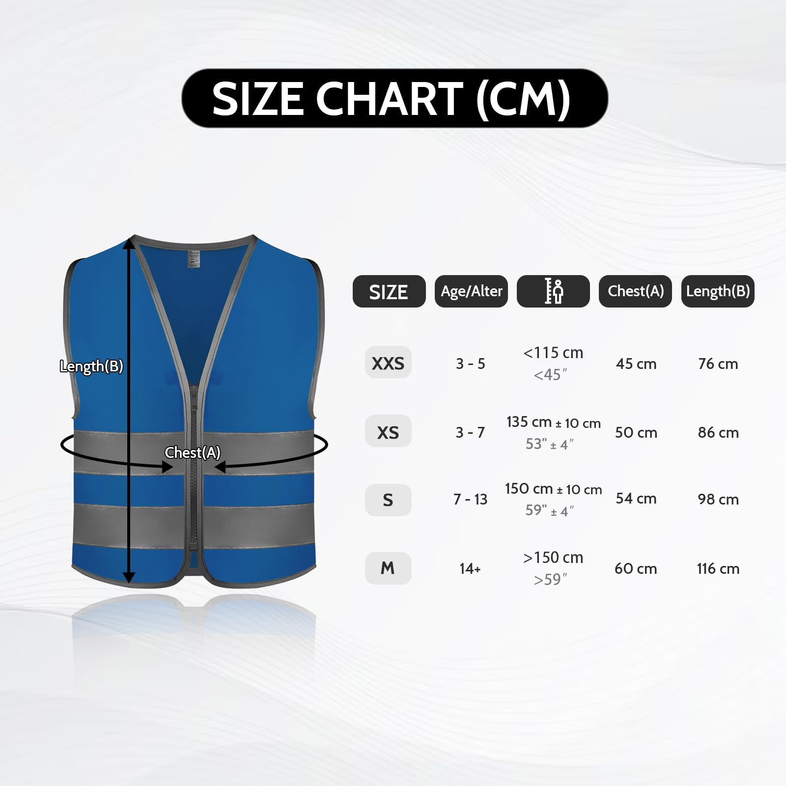 Gilet ad alta visibilità, gilet di sicurezza, gilet ad alta visibilità per bambini.