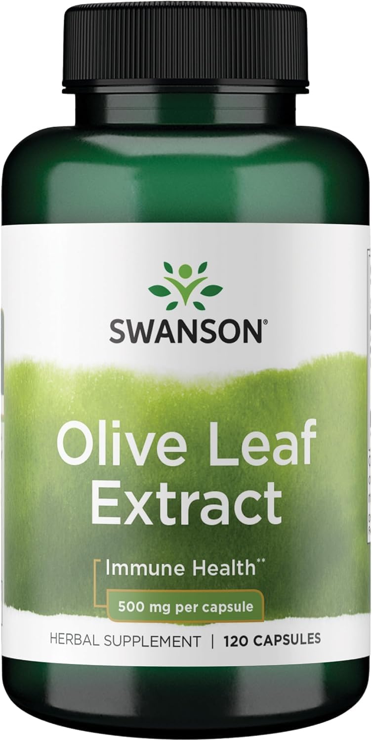 Swanson Olive Leaf Extract Immune Health, 500 mg, 120 Caps 120 Count (Pack of 1)
