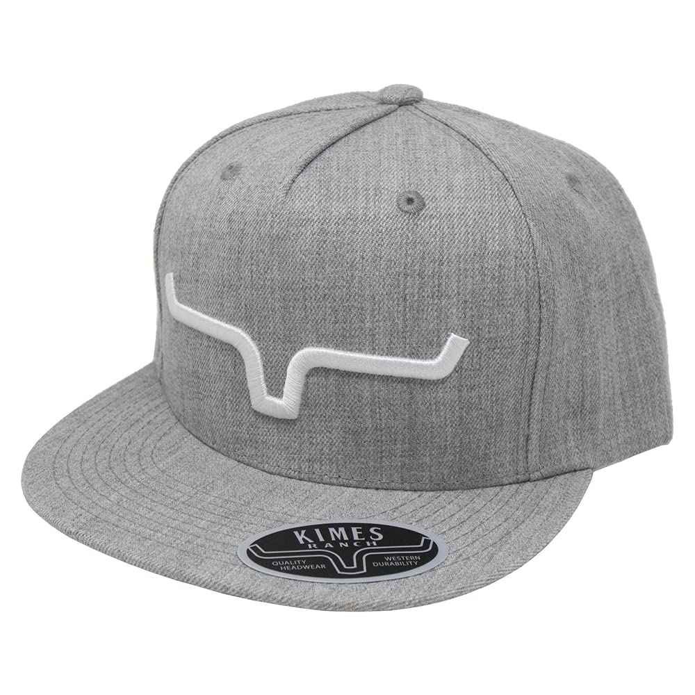 Kimes Ranch Men's Weekly Tall 5-Panel Adjustable Snapback Hat, Grey Heather, One Size