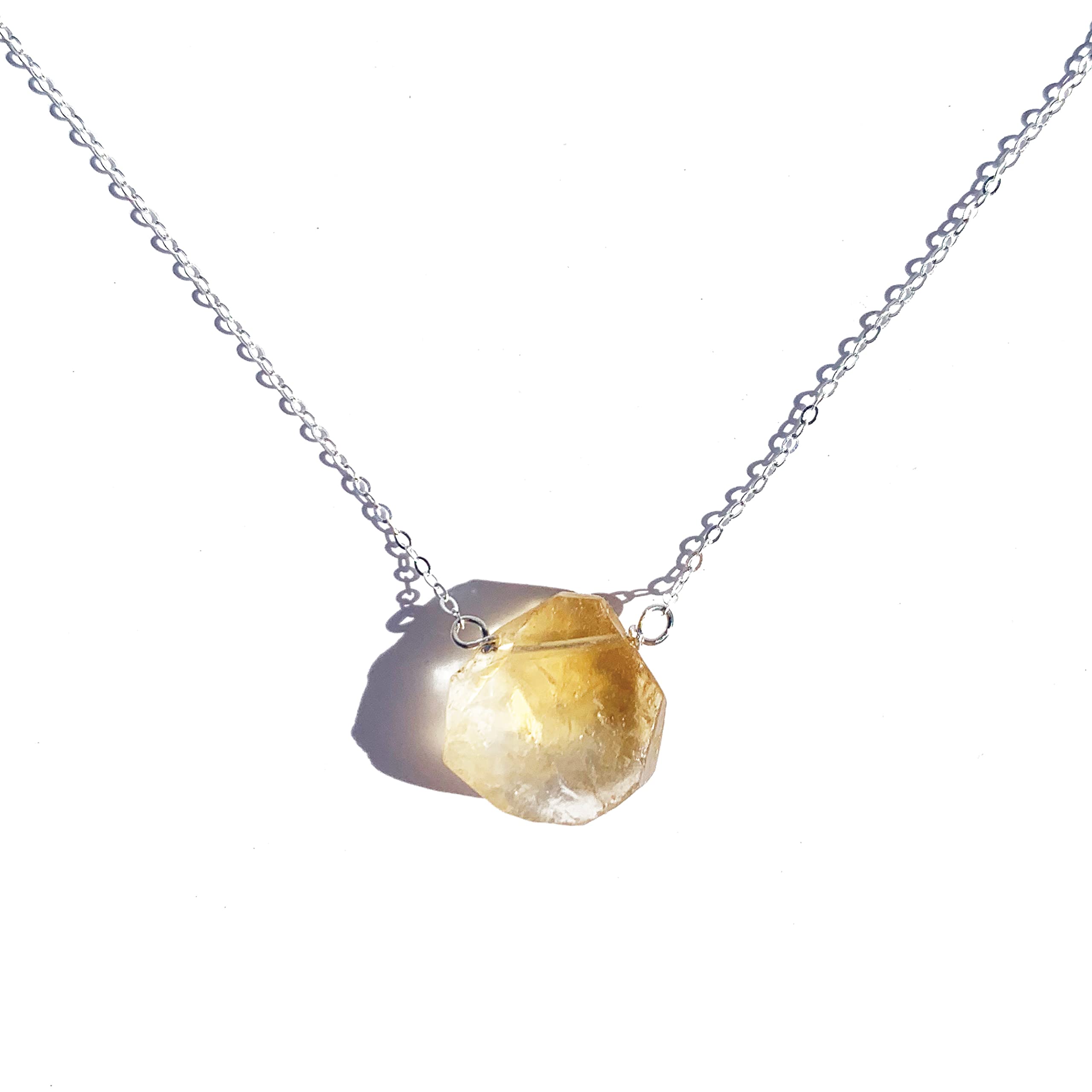 Raw Gemstone Necklaces – Kyanite Amethyst Tourmaline Citrine Aquamarine Moonstone Labradorite Quartz – Natural Crystal Pendant Handmade Sterling Silver 18K Gold Jewelry Gift Designs 18 Inch