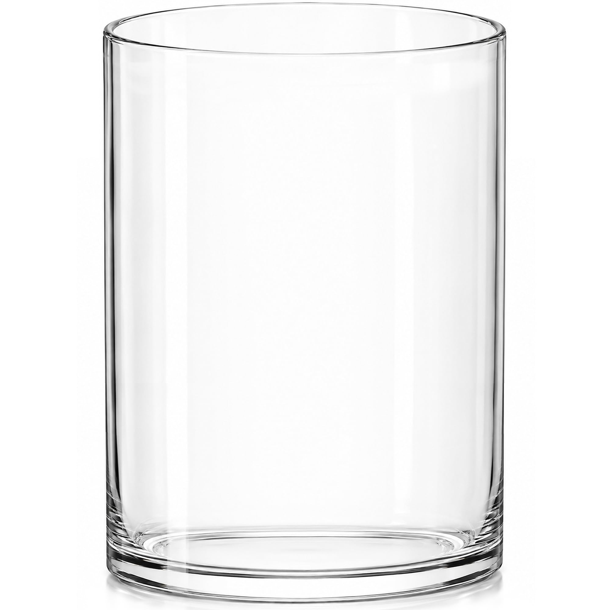 Royal Imports Flower Glass Vase Decorative Centerpiece for Home or Wedding - Cylinder Shape (5" wide x 7" tall, Clear)