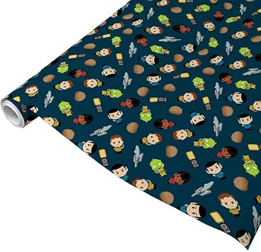 Star Trek The Original Series Chibi Gift Wrap 20 in x 30 in - Officially Licensed