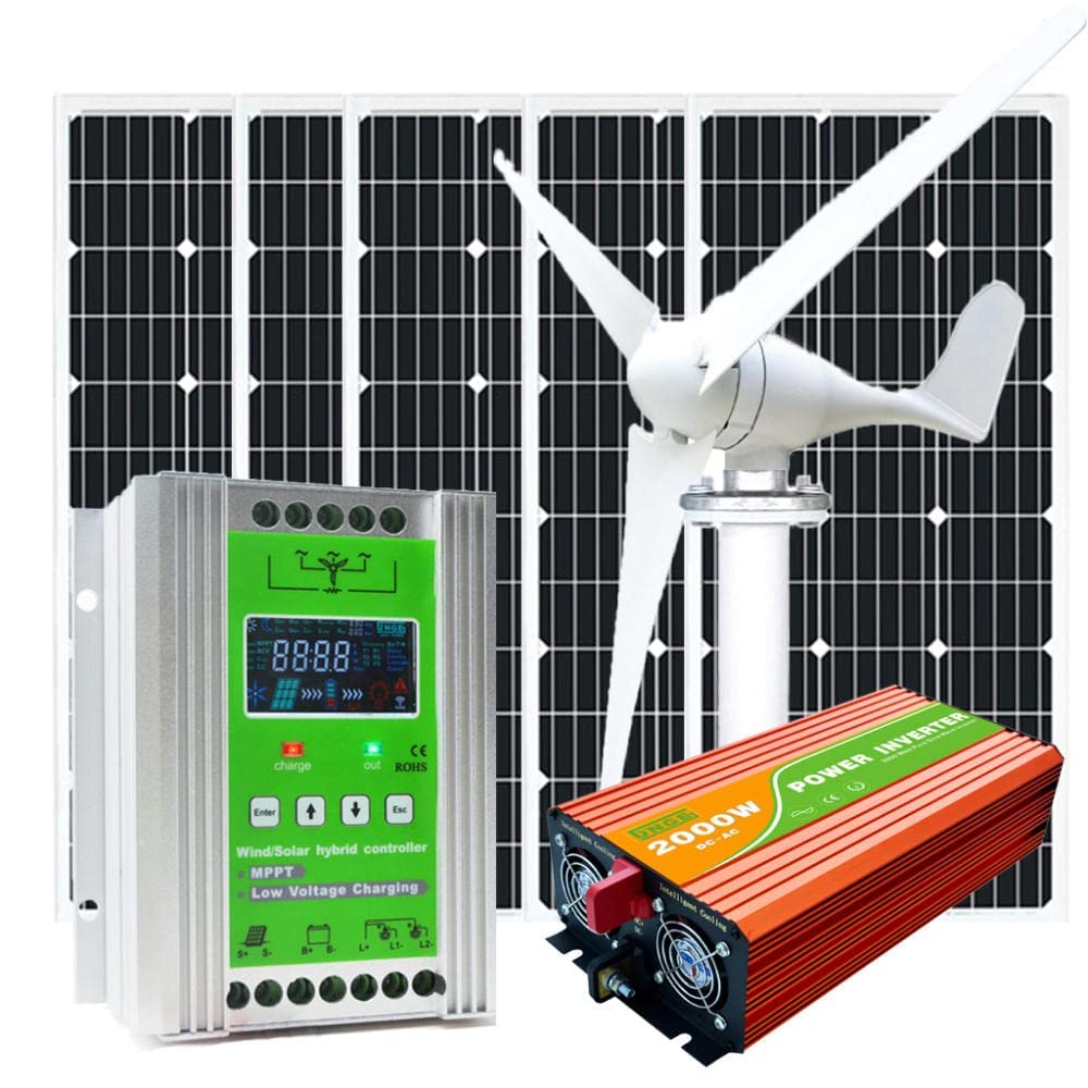 Buy 1100W Wind turbines, 12V 600Watt Wind Turbine Generator 100W Solar
