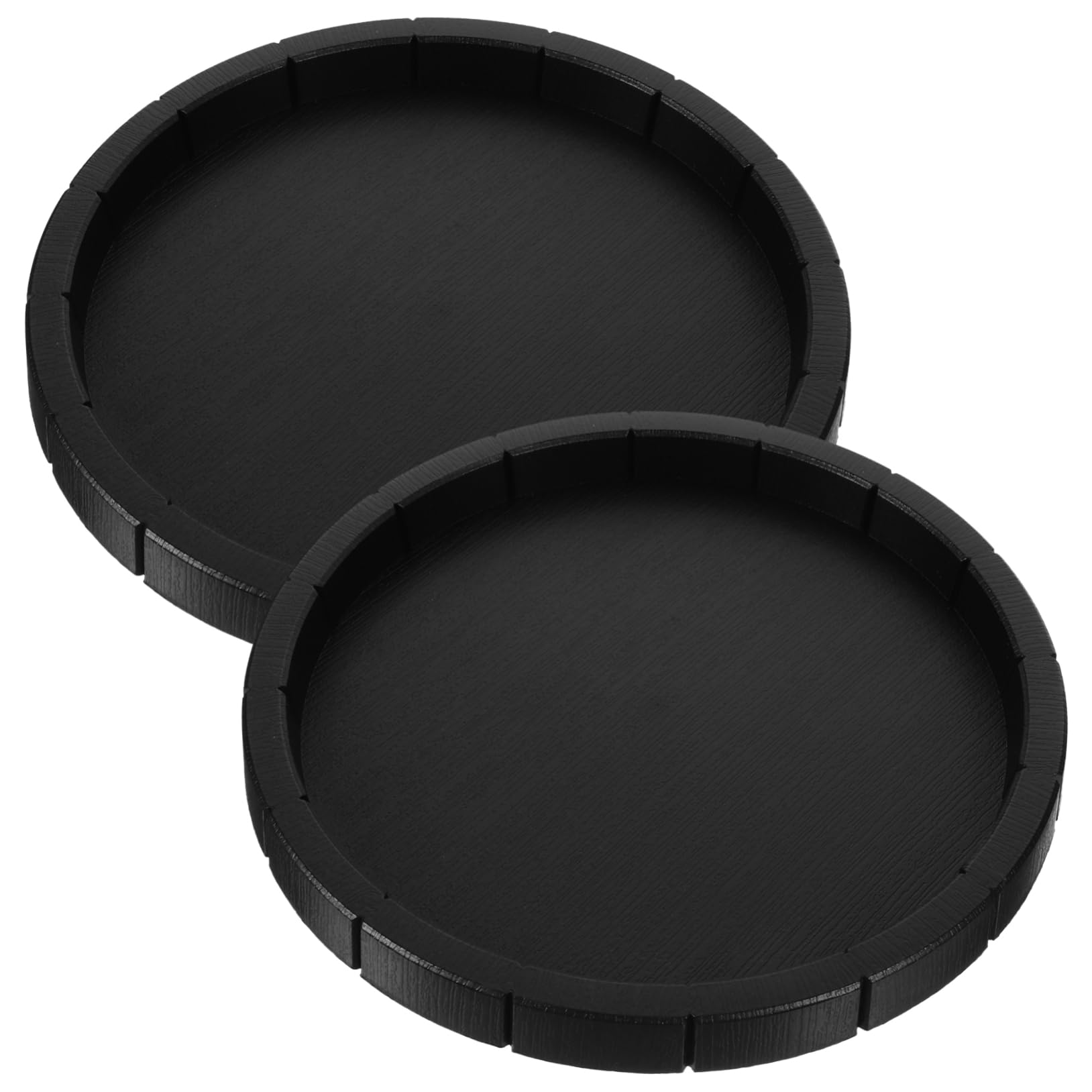 BESTonZON 2Pcs Black Round Reptile Bowl Durable Drinking Dish for Pets Easy to Food Dish for Tortoise Gecko Lizard and Other Crawlers Supplies