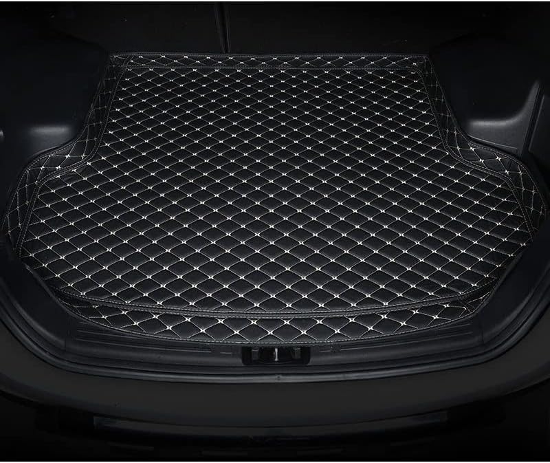 Car Leather Trunk Mats For Jaguar I-Pace 2018, Waterproof Non-slip Rear Trunk Protector Cover Interior Accessories,D/Black-Beige