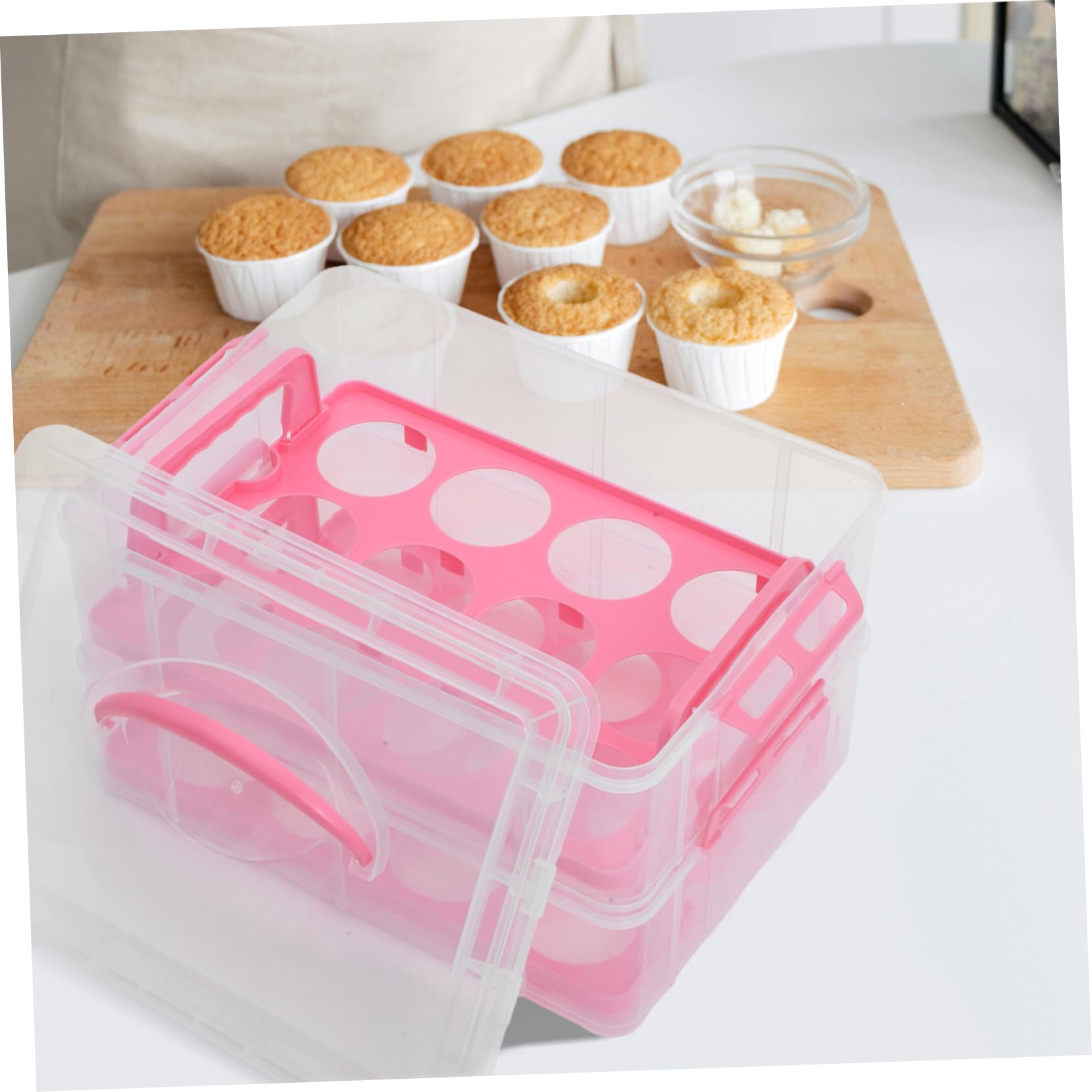 STOBAZA Boîte à Gâteau Portable Boîte D'emballage pour Pâtisserie 24pcs en Pp Démontable pour Pâtisseries Professionnels et Occasions Spéciales