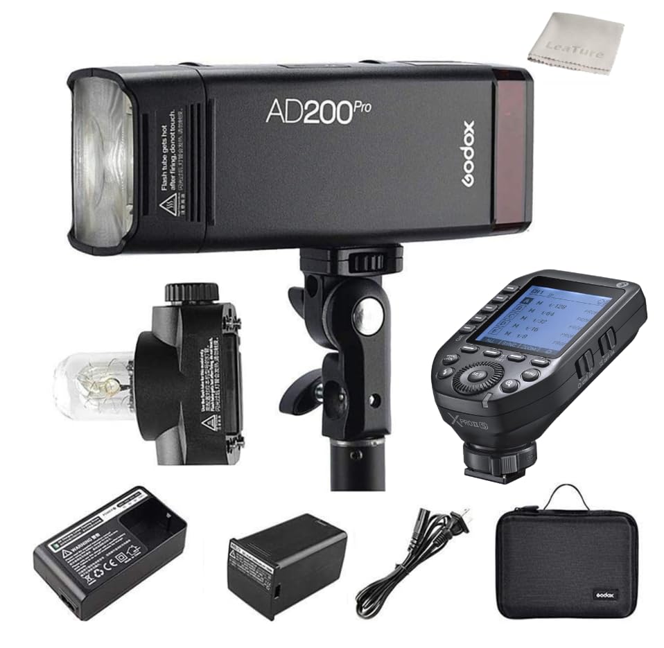 GODOX AD200 Pro AD200Pro Flash Strobe with XProII-S Wireless Flash Trigger for Sony Cameras, 200Ws 2.4G 1/8000 HSS, 500 Full Power Flashes,0.01-1.8s Recycling, 2900mAh Battery, Pocket Flash Monolight