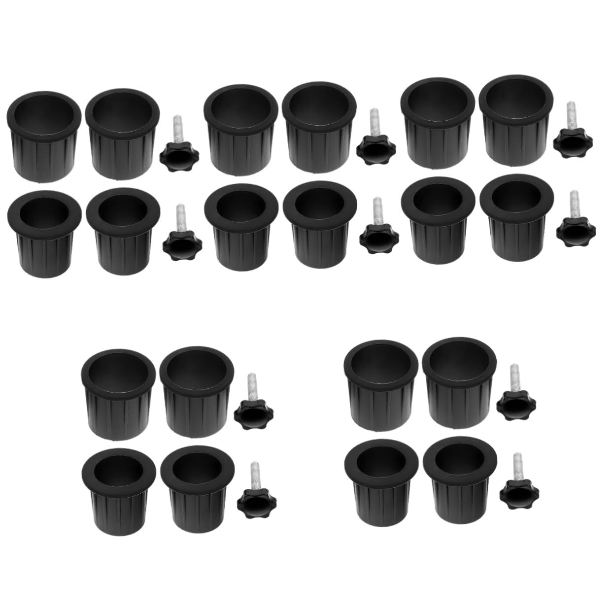 SUPVOX 5 Set Accessori Base ombrellone Base per ombrelloni portaombrellone piovere Ancora Spina dell'ombrello Tappo ad Anello per Foro per ombrellone da Patio Ferro da Stiro Black