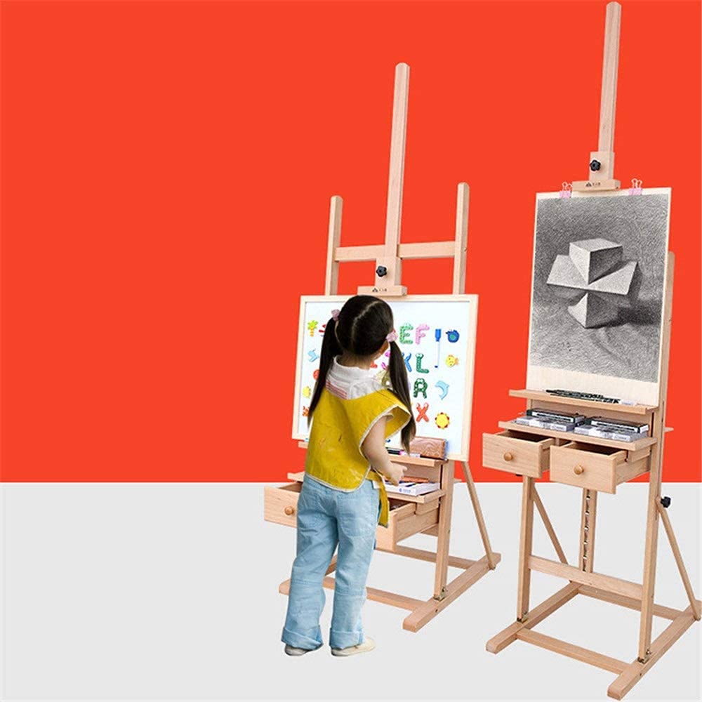 CLQ Staffeleien Holz Staffelei Mit Schubladenmalerei Und Display Artist Staffelei Für Tragbare Skizzenzeichnung Und Malerei Für Künstler Und Maler