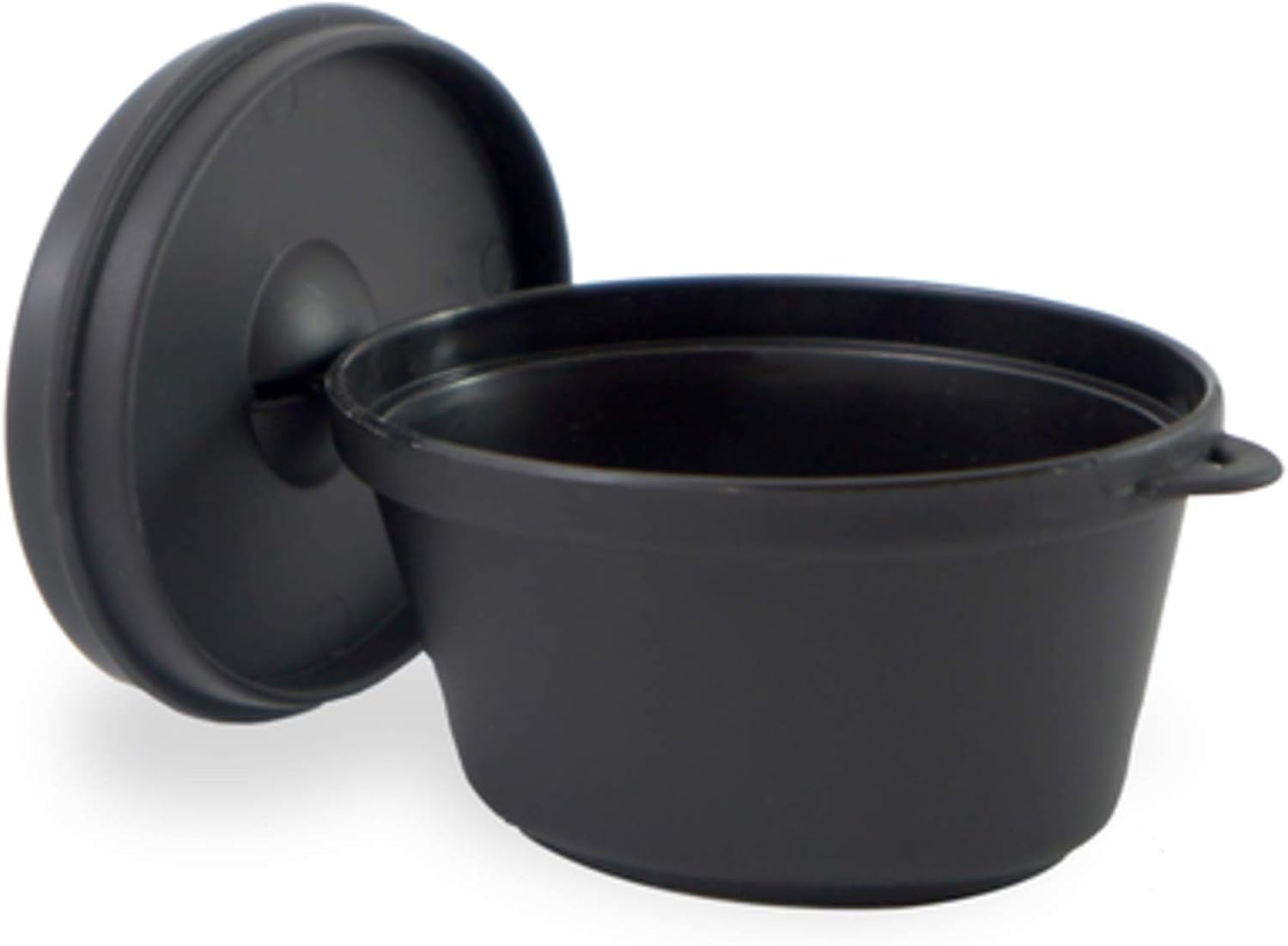PacknWood 209MBMCOC Small Black Plastic Pot with Lid