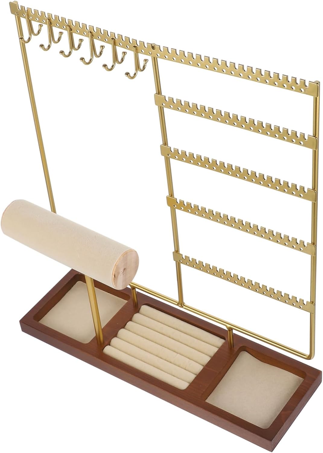 Jewelry Organizer Stand over Door Earring Holder Necklace Organizer Fit Sturdy Base Gold