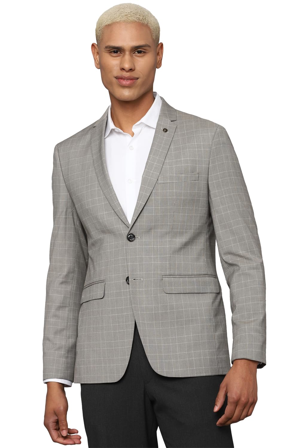 allen solly Checks Polyester Cotton Slim Fit Men's Blazer-picture-19
