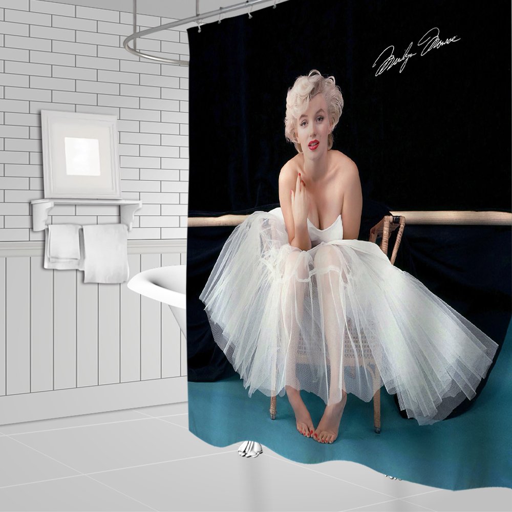 DYNH Duschvorhang Weihnachtsdesign – Wasserdichter Badezimmer-Vorhang 175x177 Cm Inkl. Haken