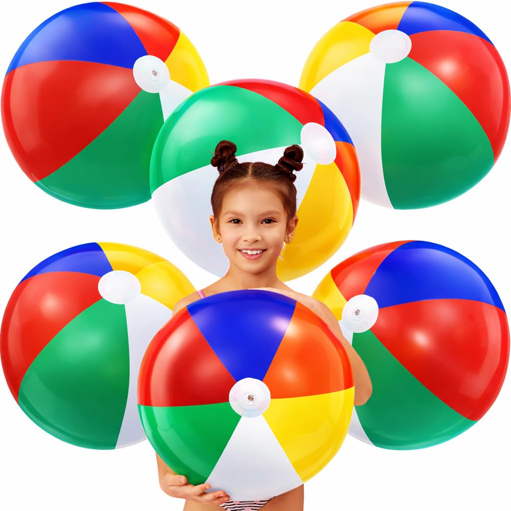 4E's Novelty Beach Balls 20" Inflatable Beach Balls for Kids