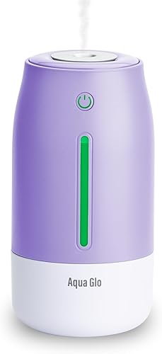 Miniatura 9 de Aqua Glo - Humidificadores portátiles personales para dormitorio, humidificador ultrasónico de niebla fría con batería recargable integrada. Cuarzo