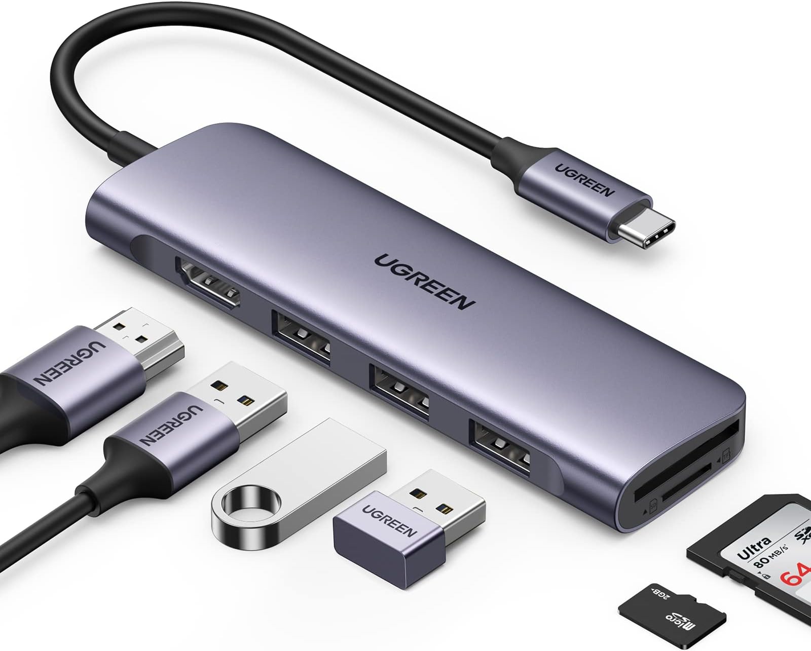 Lettore Di Schede 4 In 1 Universale Con USB, USB-C, Micro USB E Slot SD/TF: Plug And Play Per IPhone, Android E PC - 4