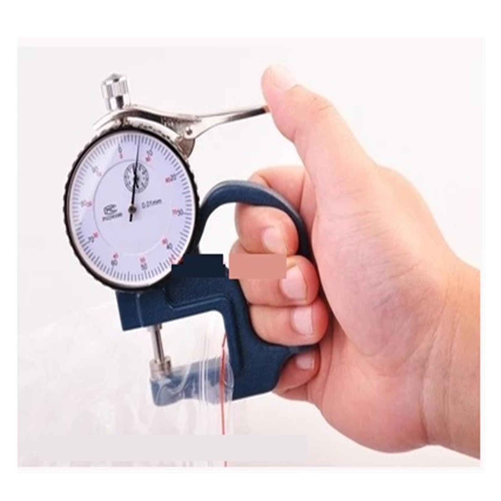 0-10mm Okrągła Tarcza Turkusowy Metalowy Uchwyt Miernik Grubości Narzędzie Dial Tester