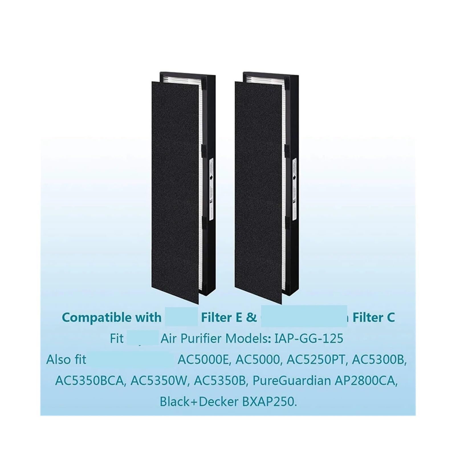 Filtro di ricambio misura E, compatibile con Idylis, IAP-GG-125, FIL-GG-125 e, compatibile con Germguardian, filtro serie AC5000 C, confezione da 2