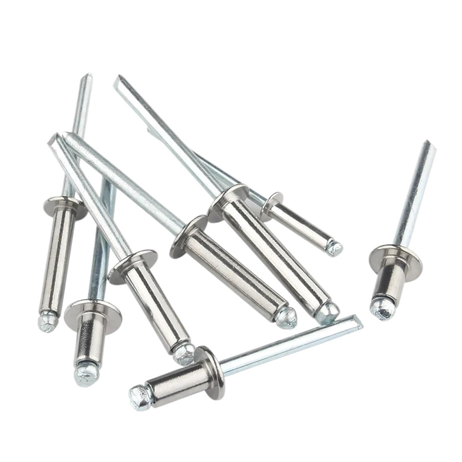 remaches ciegos, Remaches ciegos 30-50 Uds cabeza de cúpula aluminio mandril acero tirador escape Rebite clavo M2.4 M3.2 M4 .8 12mm(M3.2 (50pcs),8mm)