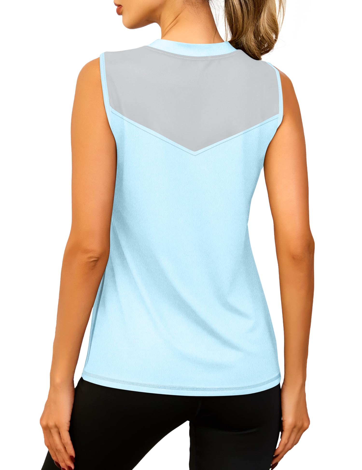 Memouniva Damen Sport Top Ärmelloses Yoga Shirt Leichte Sport Oberteile Fitness Tank Top