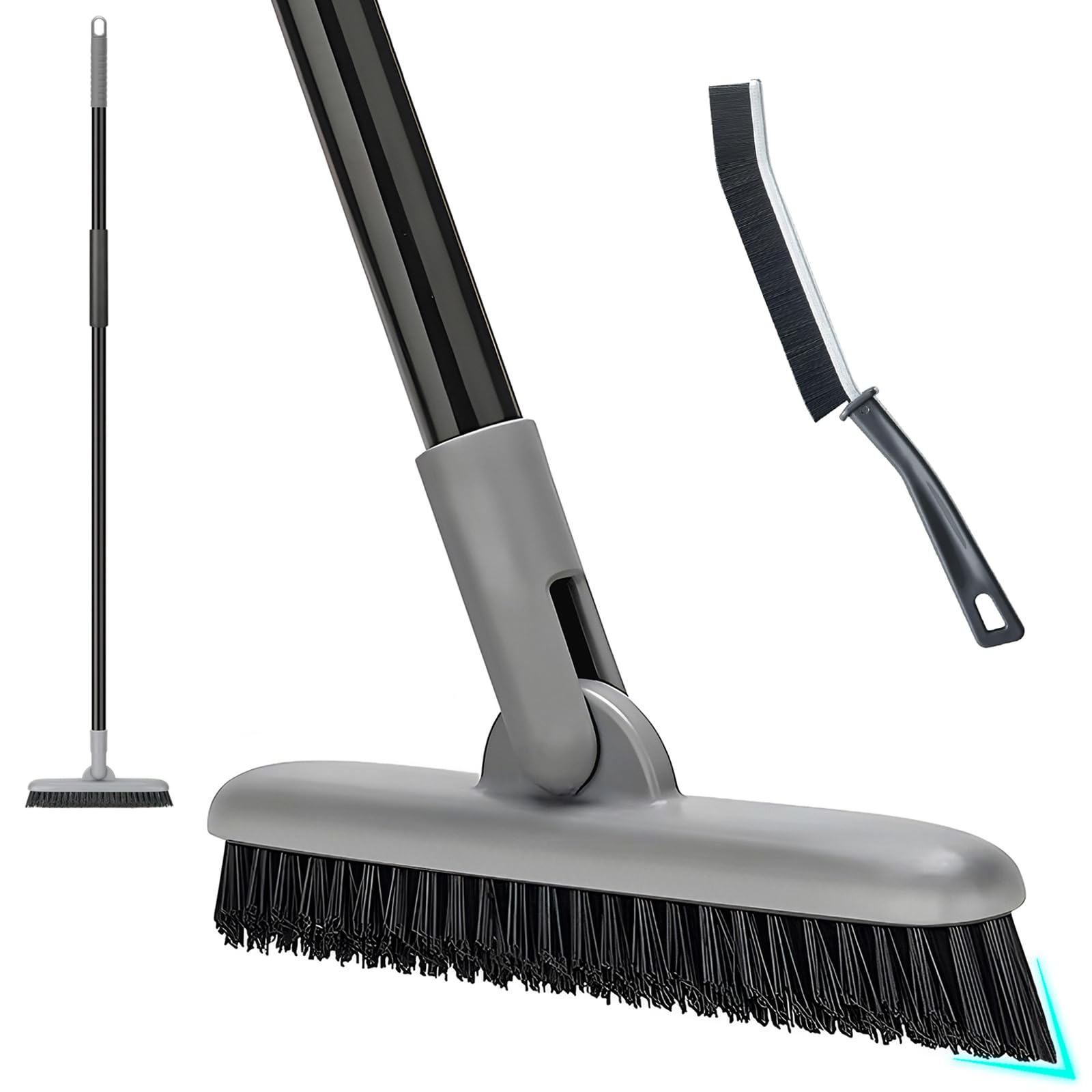 Grout Brush with Long Handle, 49'' Tile Cleaner Tool for Shower, Floors Scrubber for Bathroom Cleaning