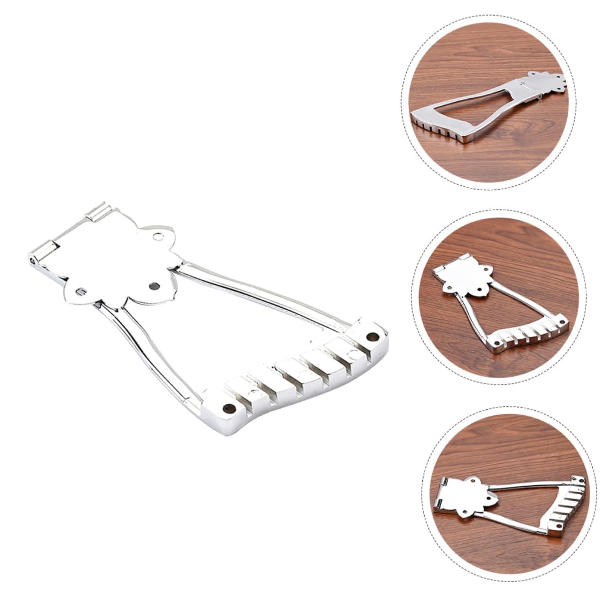 HEMOTON 6 String Bass Tailpiece Fixed Tailpiece Metal Material Guitar Vibrato Tremolo Bridge Guitar Accessory