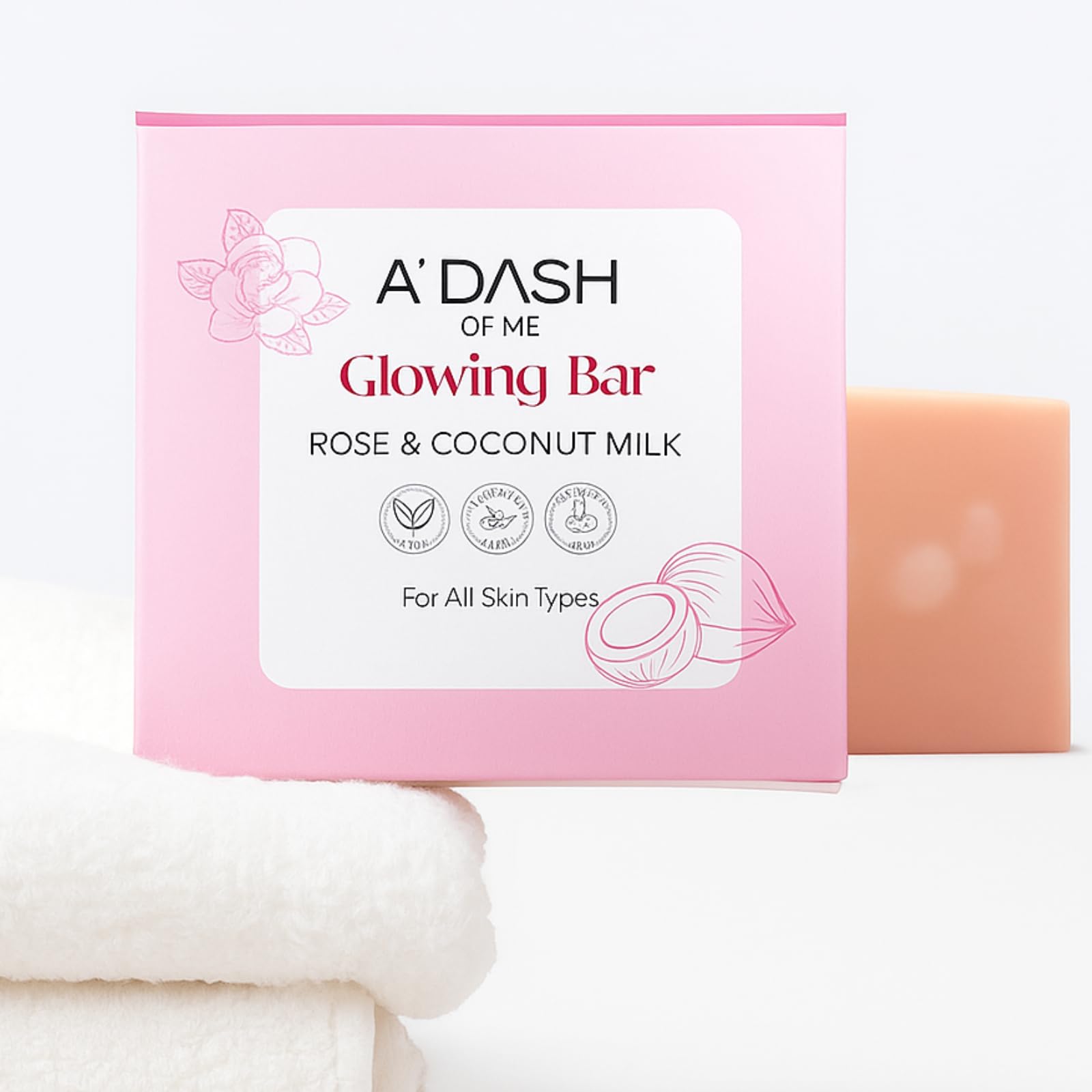 Sponsored Ad - Natural Glowing Skin Soap for Face & Body (100g) | Brightening Rose Soap for Women, Men & Kids | Best Soap for Glowing Skin & Tan Removal | Gentle Face Cleanser for Dull, Dry & Sensitive Skin | Handmade