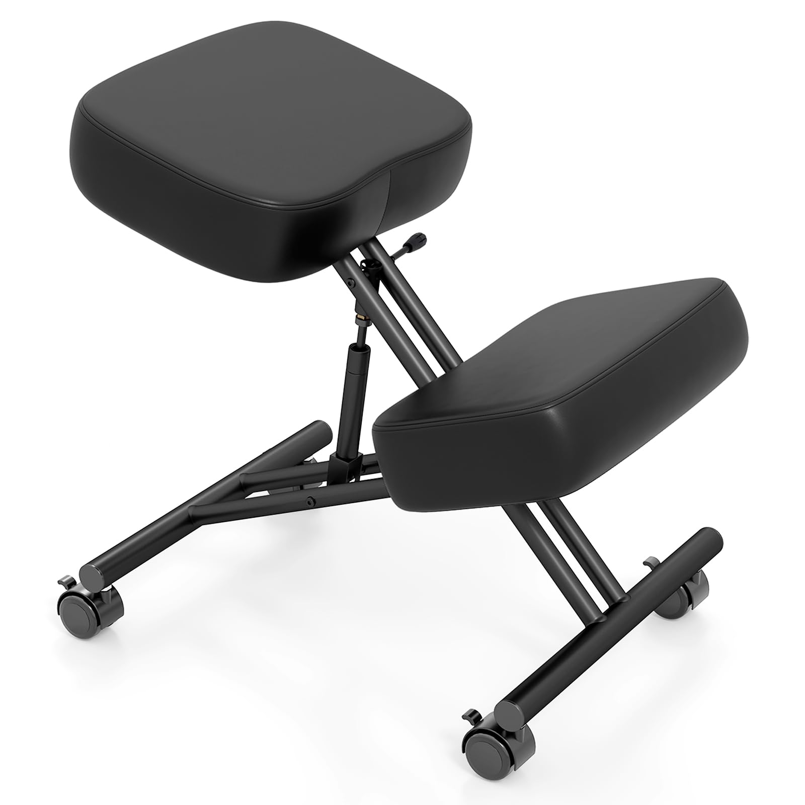COSTWAY Silla Ergonomica Rodillas, Ajustable en Altura, Cojines de Espuma, Taburete Corrector de Postura con Asiento Inclinado para Aliviar el Dolor, Silla de Oficina con Ruedas Universales