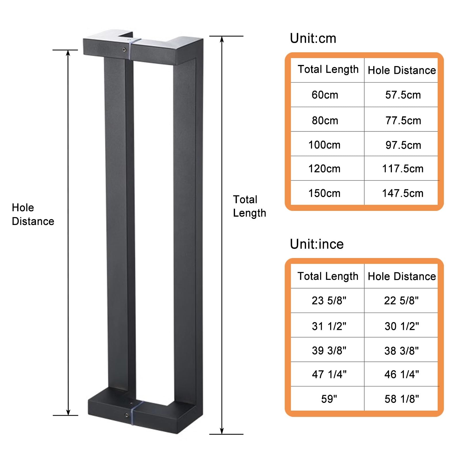Maniglie Per Porte Barra Push Pull per Porta Bifacciale Rettangolare, Pomello per Porte in Legno Cancelli Vetro Contemporanei, Maniglione Ingresso Commerciale, Maniglia Doccia con Superficie Liscia (