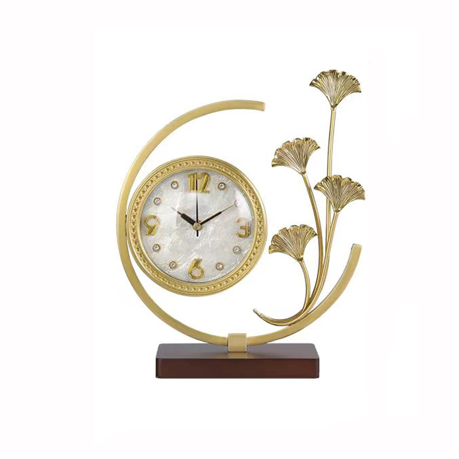 YXZQLOZ A Chinese-style brass decorative table clock, suitable for placement in the living room, study, or home office.