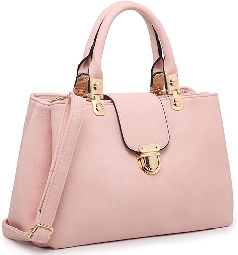 Dasein - Bolso de mano para mujer con asa superior bolso de piel bolso de hombro Negro, Marrón, Coral/Lluvia Tropical, gris, Rosado claro, Dasein - Bolso de mano para mujer con asa superior bolso de piel bolso de hombro Negro, Marrón, Coral/Lluvia Tropical, gris, Rosado claro,