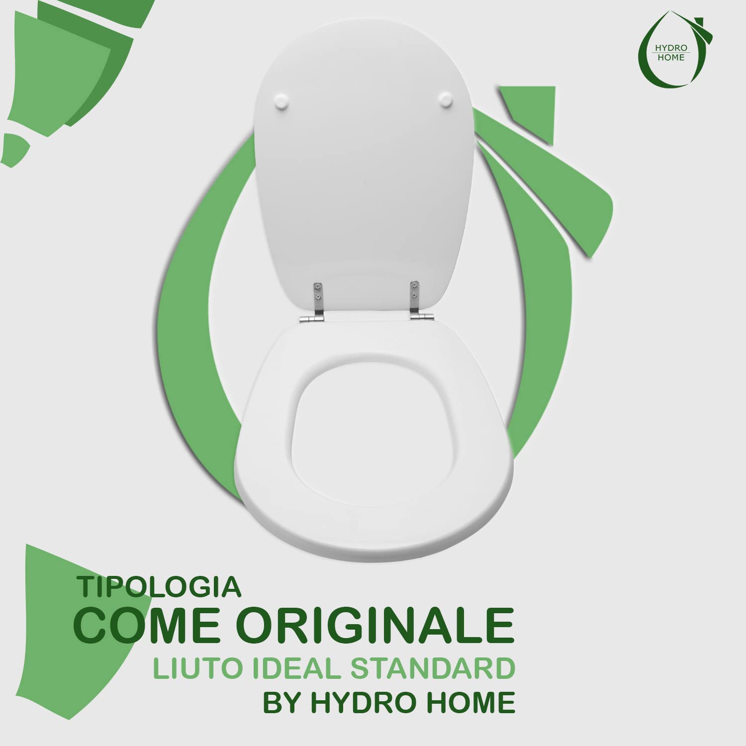 Abattant de WC de qualité supérieure compatible avec Liuto Ideal Standard en bois revêtu de résine polyester par HYDRO HOME (blanc I.S.)