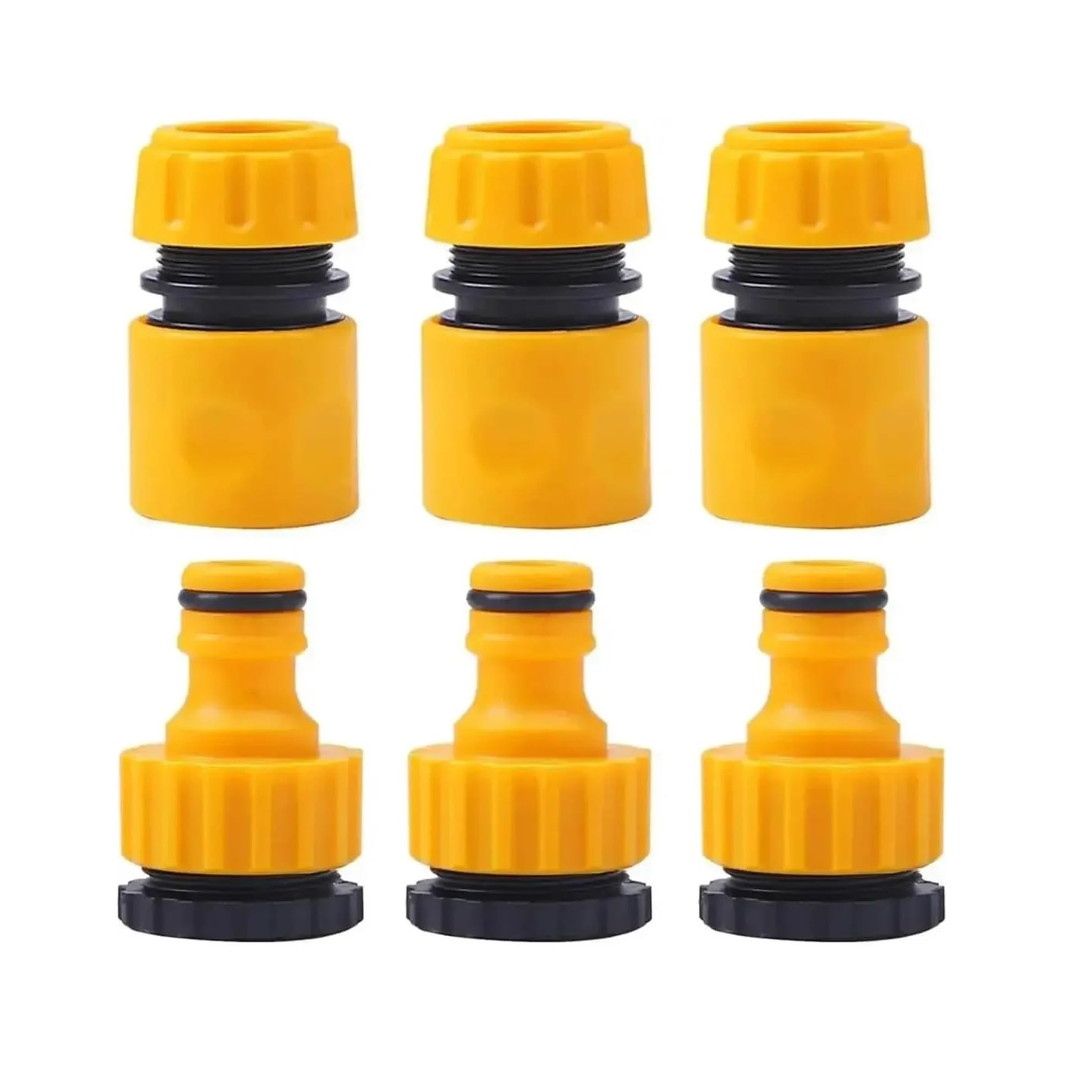 Fhrtdfh Men's 6Pc 6 Pack 1/2 Inch Quick Connect Garden Hose Fittings Dual Hose Extender Adapter Leakproof Plastic Coupling Joint For Standard 1/2" Garden Water Hose Outdoor Lawn Irrigation Accessories