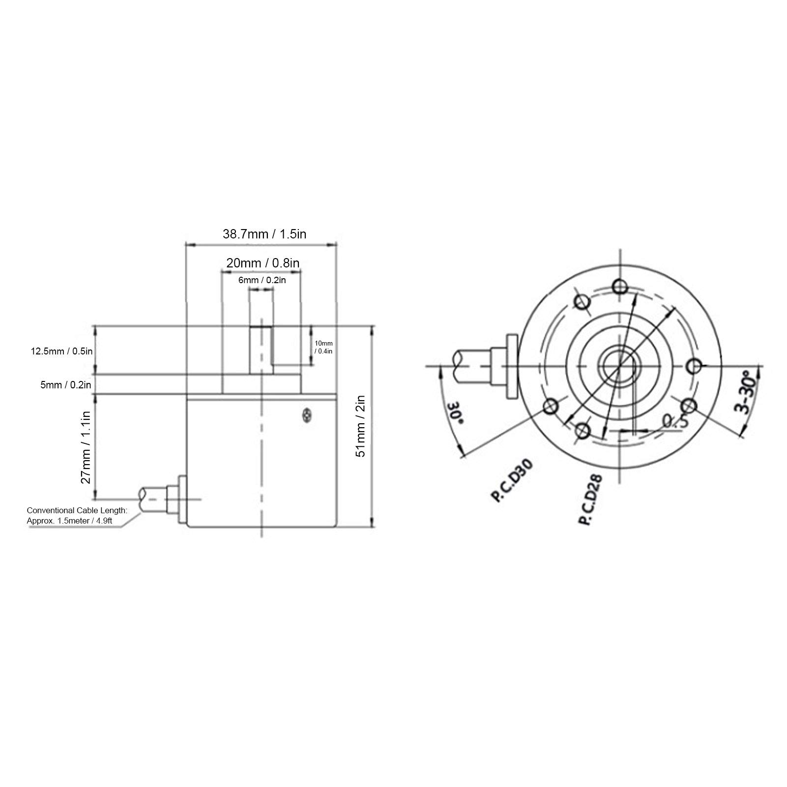 Produktbild von AB2-Phasen Hohlwellen-Encoder E38H6G5 – 6/8 Mm Welle, 5-24V DC, 3000-6000 U/min Für Industrieautomation