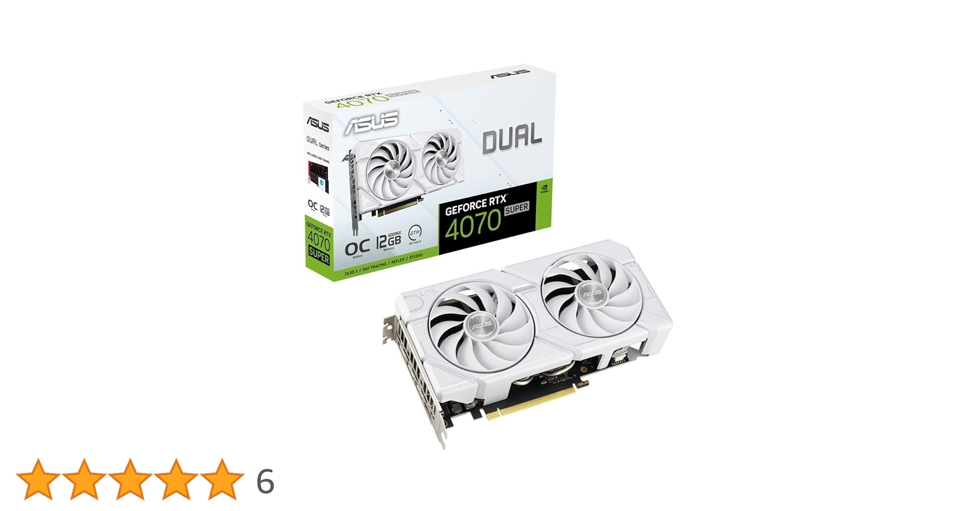 ASUS GeForce RTX4070 12GB ホワイトモデル ASUS Dual GeForce RTX™ 4070 SUPER EVO White OC Edition