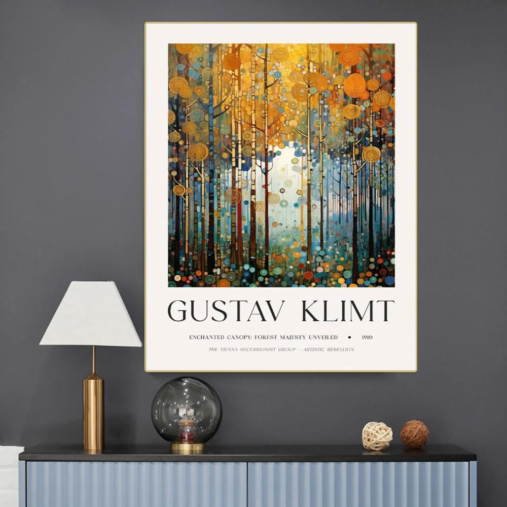Amazon.co.jp: 有名なグスタフ・クリムトポスター風景画ヴィンテージ