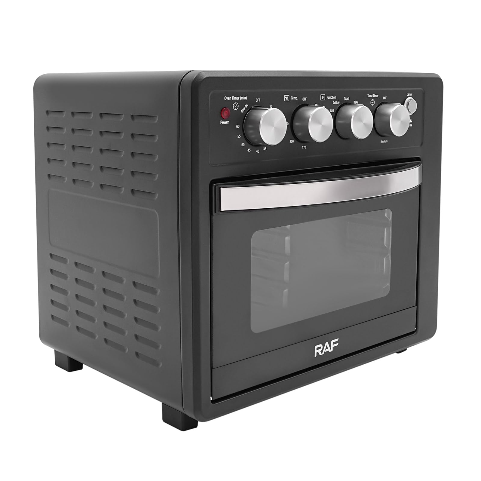 Four électrique de 1700 W, arrêt automatique, température réglable (176-446 °F), temps (10-60 minutes), four multifonction pour la cuisson du poulet, du pain grillé, de la pizza en