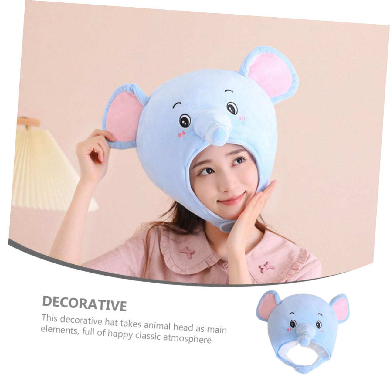 Sombrero De Elefante De Peluche Para Fiesta Accesorio Fotográfico Para Carnaval Accesorio Para Disfraz Para Adultos Y Adolescentes Algodón Pp Diseño Divertido