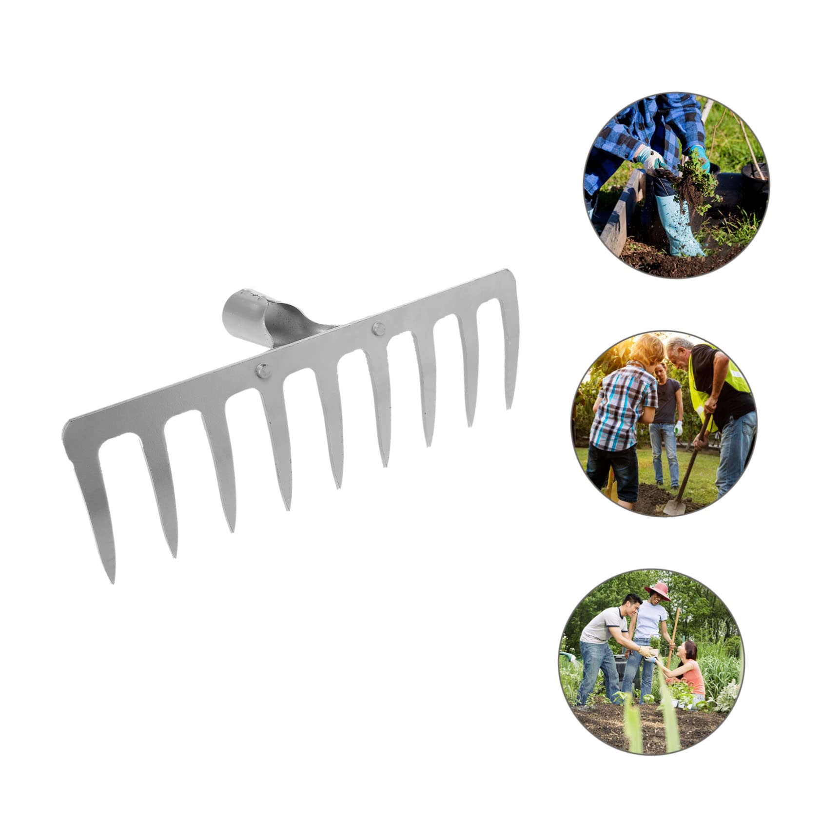 BESPORTBLE 1pezzi Rastrello da Giardino in Rastrello Agricolo Nove Denti Attrezzo per Pulire Foglie e Detriti da Prato e Area Esterna