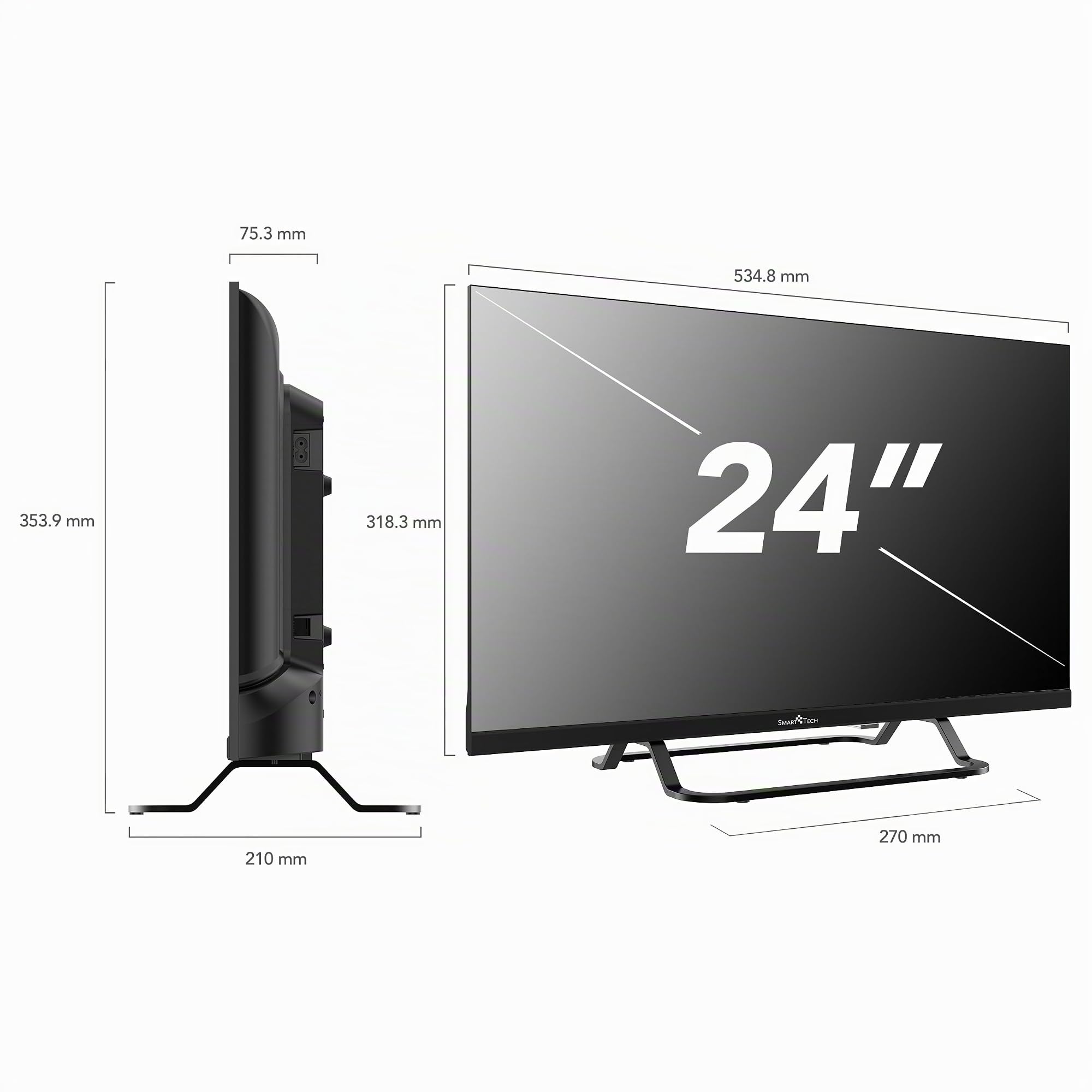 Smart Tech TV LED HD 24 Pulgadas (60 cm) 24HV02V VIDAA 3xHDMI 2xUSB Hotel Mode, Netflix, Youtube, Video