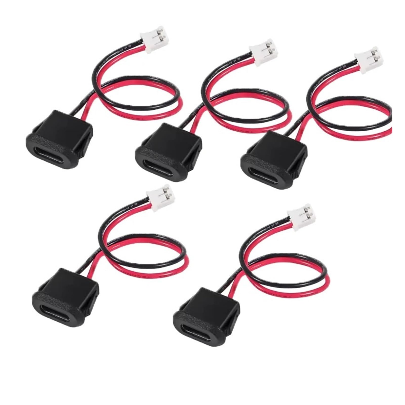 Złącze USB C żeńskie gniazdo 3 A Fast Charging Port Connector with Clip Mount (5PCS-1)