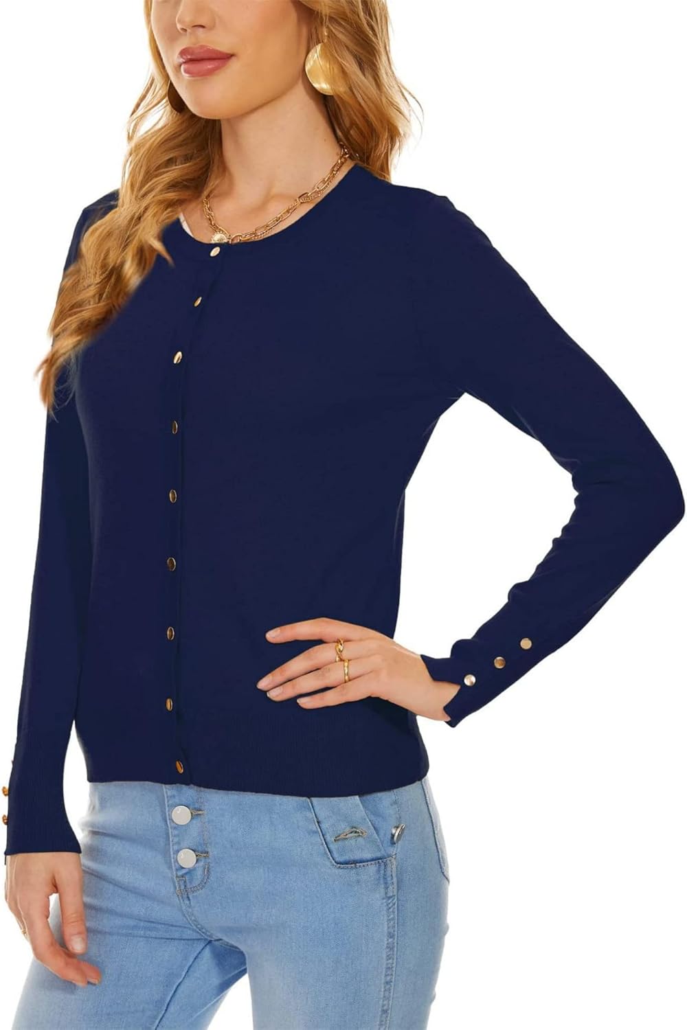 Spicy Sandia Womens Cardigan Sweaters Lightweight Button Up Crewneck Dressy Casual Trendy Spring Sweater Jackets - Image 4