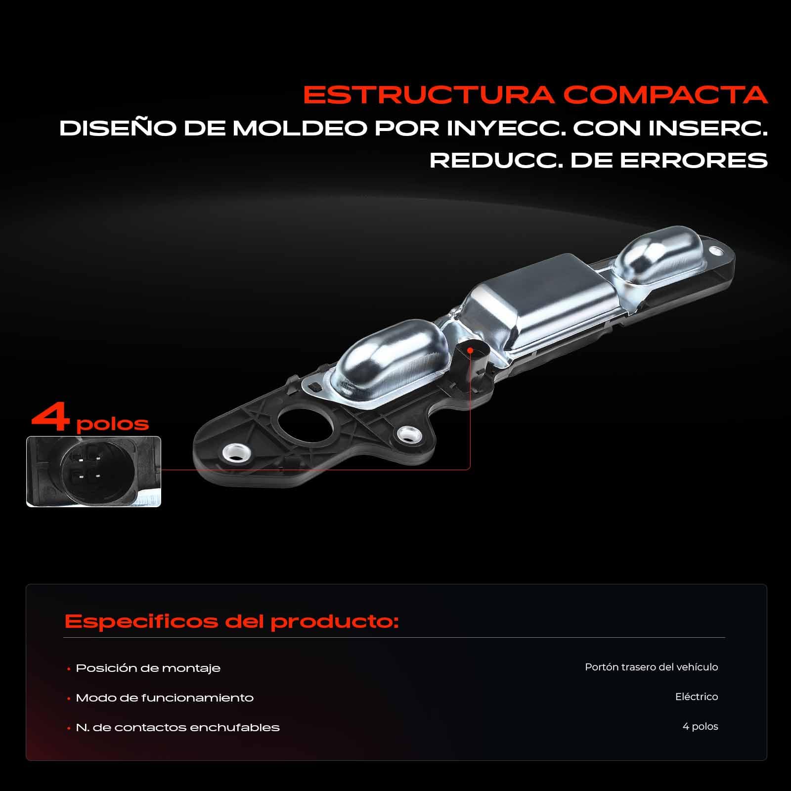Frankberg 1x Cerradura de puerta trasera con Luz de Matrícula Compatible con Golf Plus 521 5M1 Je.tta III 1K2 Pa.ssat 3C2 Pa.ssat Variante 3C5 Tou.ran 1T1 1T2 Replace# 1T0827574C 1TD827574A