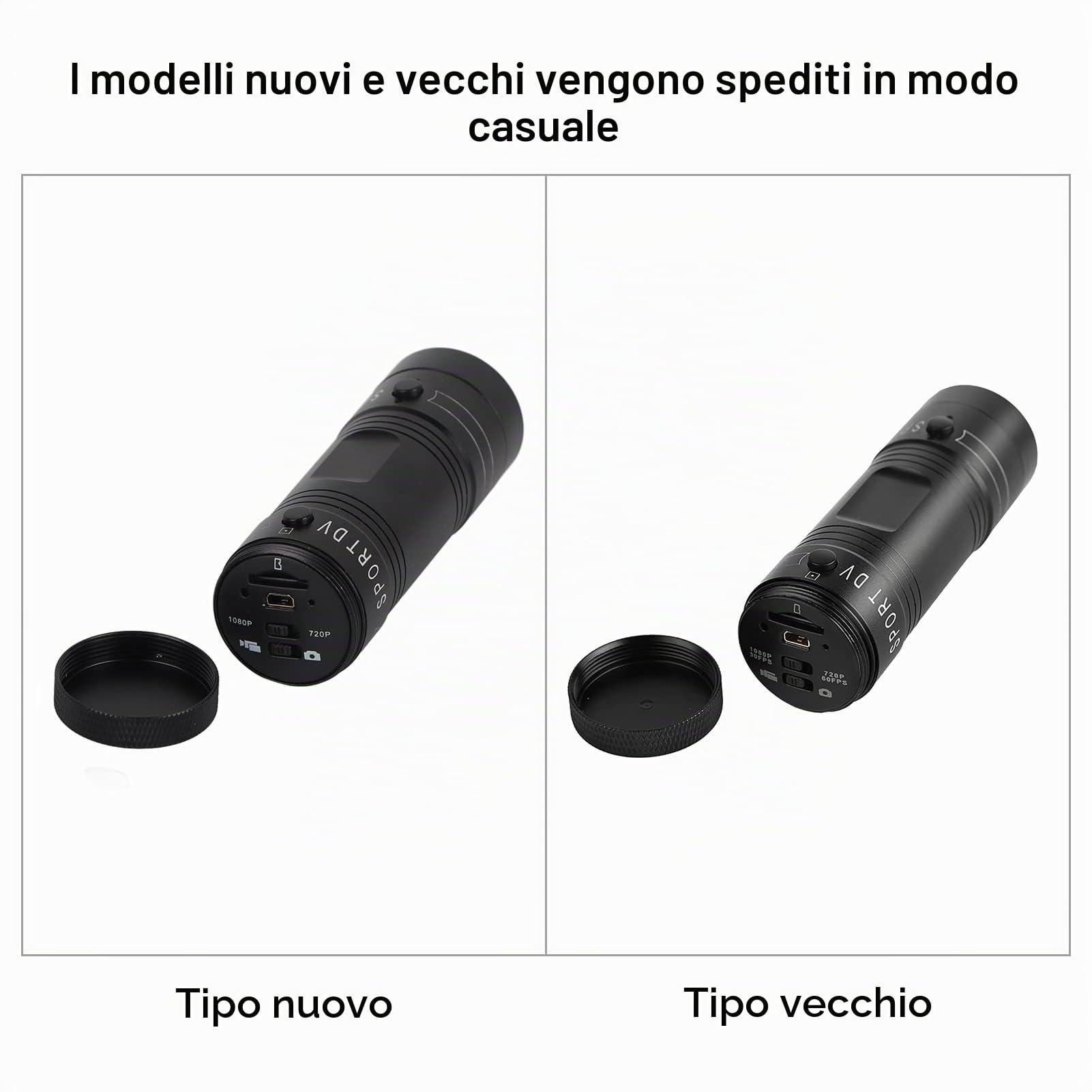Fotocamera Sport Action DV, Telecamera per casco da bicicletta portatile Full HD 1080P, telecamera per auto impermeabile a 120 gradi per caccia, pesca, escursionismo, ciclismo, sport all'aria aperta